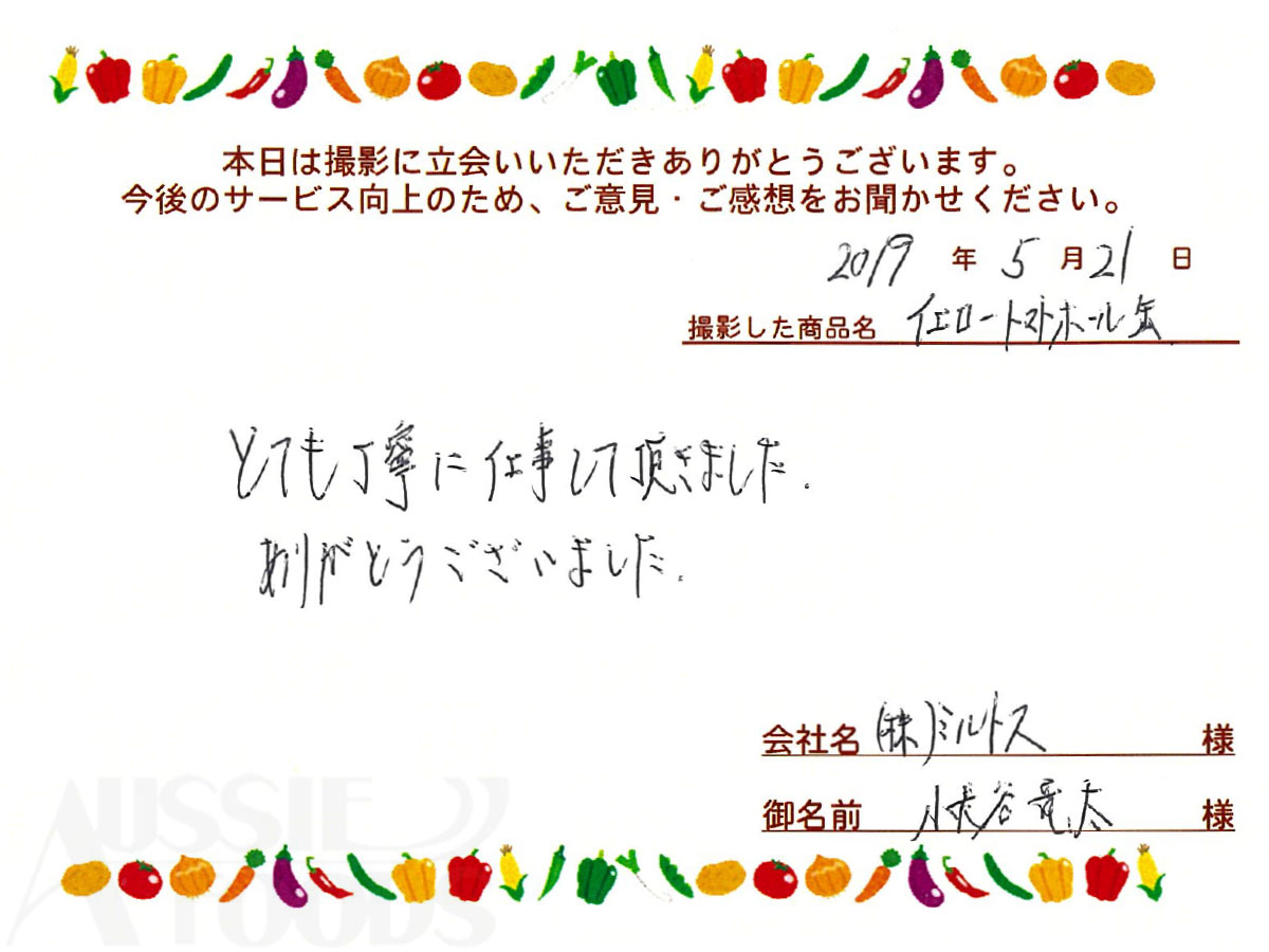 お客様の声「とても丁寧に仕事して頂きました」