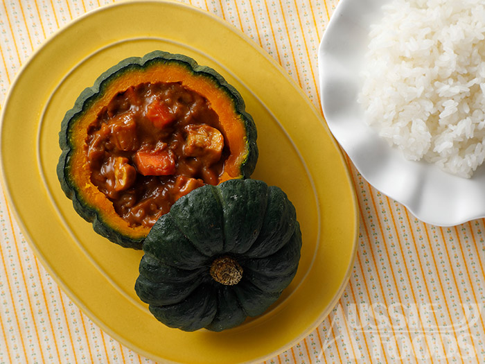 野菜カレーレシピ_かぼちゃ丸ごとカレー