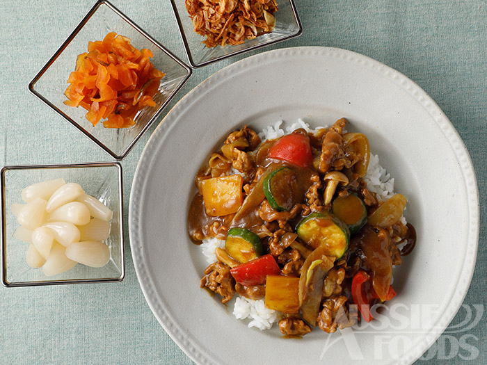 夏野菜カレーレシピ_ズッキーニとポークのカレー