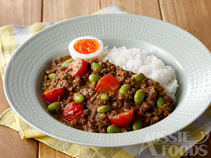 夏野菜カレーレシピ_枝豆とトマトのキーマ