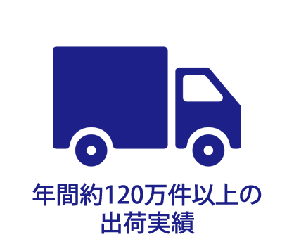 年間約120万件以上の出荷実績