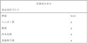 栄養成分表示例